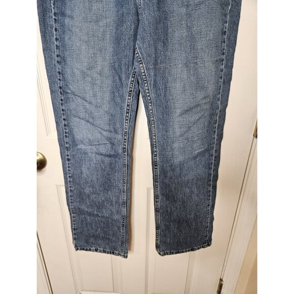 Lee Riveted Carpenter Blue Jeans Women’s 12Mx30 Denim Pants Mom Barrel Leg - Picture 3 of 9